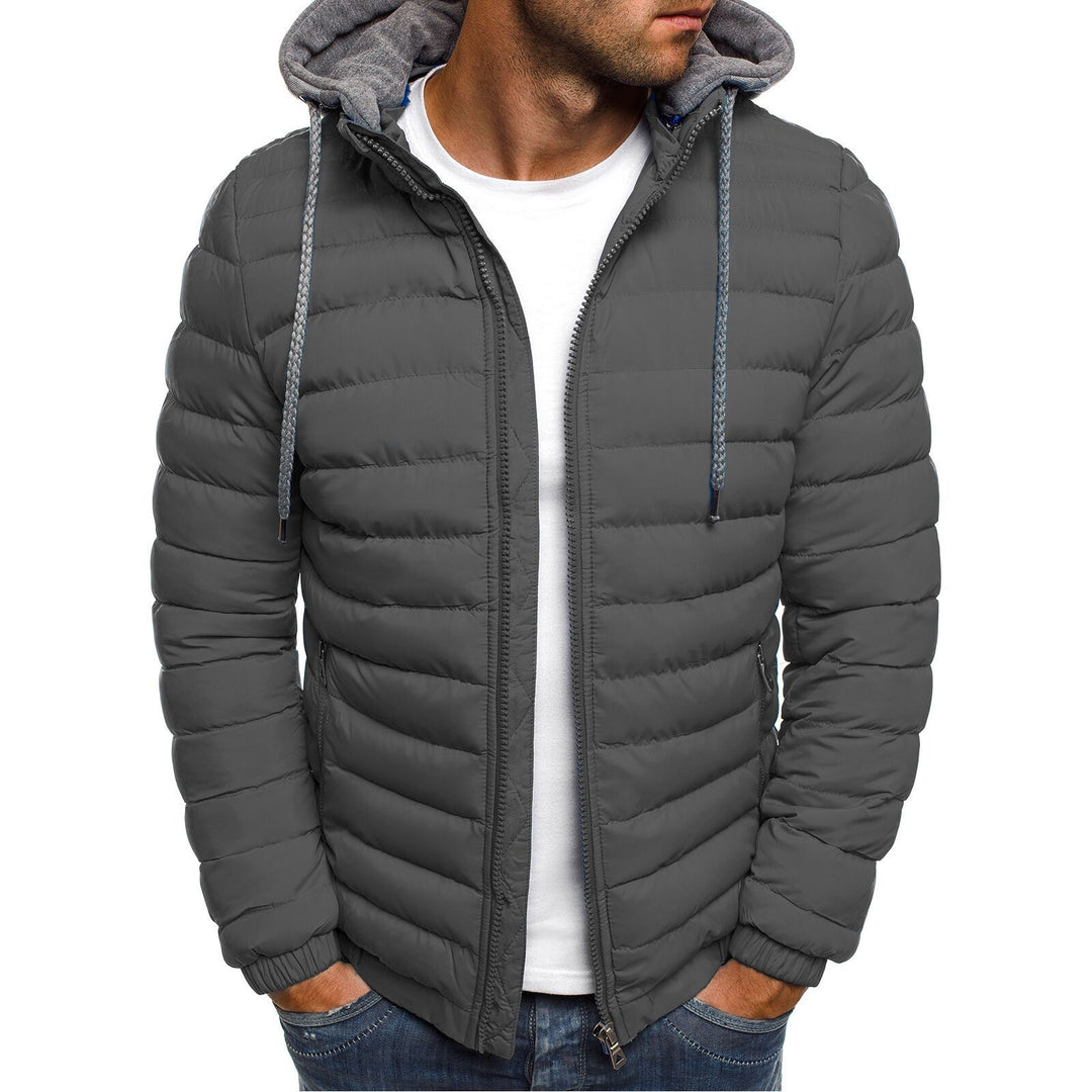 Herren nan gesteppte Kapuzenjacke mit wattierter Thermoisolierung und weichem Fleecefutter EB