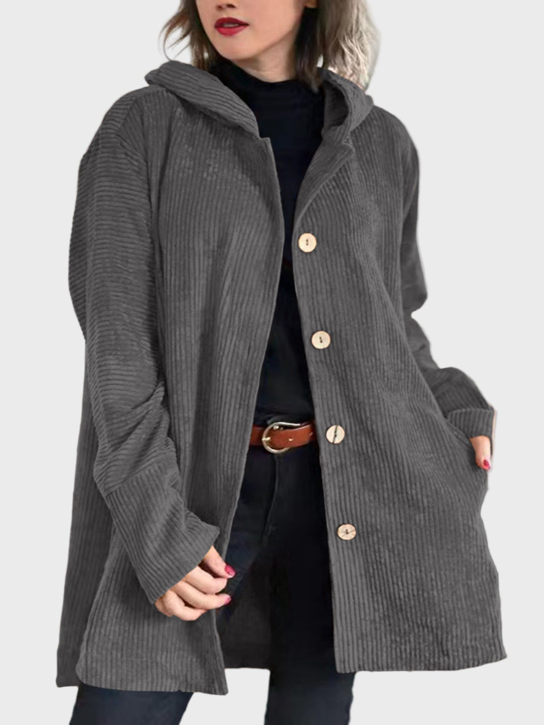 EB | Jacke mit Kapuze und Knöpfen