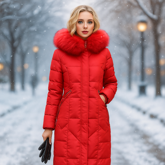 EB | Lange gesteppte Jacke mit Kapuze Isolde