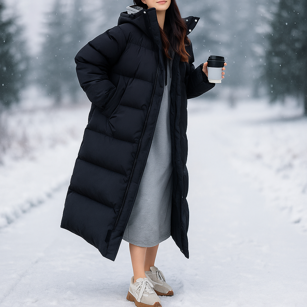 EB | Lange, gesteppte Winterjacke in Weiß Mirna