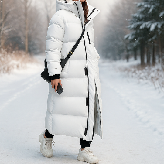 EB | Lange, gesteppte Winterjacke in Weiß Mirna