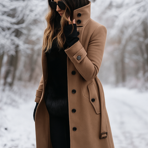 EB | Elegante zweireihige Jacke mit hohem Kragen