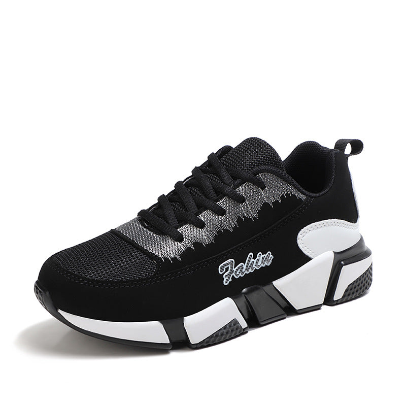 Damen nan sportlicher Plateau-Sneaker mit stoßdämpfender Blocksohle, gepolstertem Komfortfußbett und Mesh-Einsätzen EB