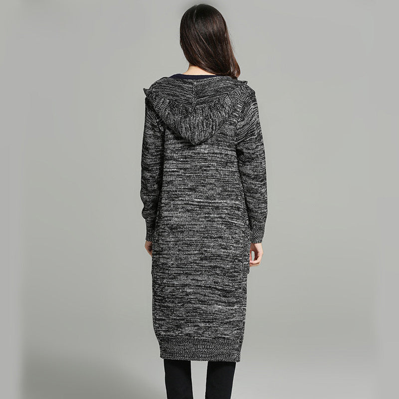 Damen Strickjacke mit Kapuze und bequemen Taschen EB