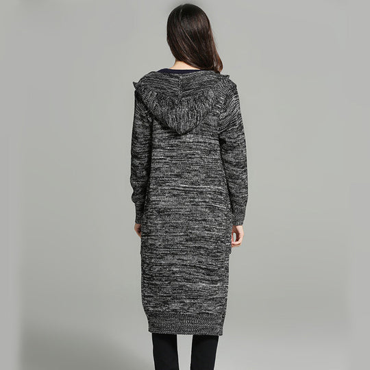 Damen Strickjacke mit Kapuze und bequemen Taschen EB