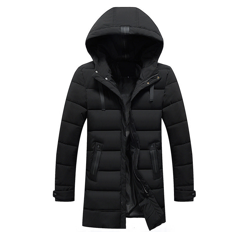 Damen längliche Steppjacke mit Kapuze und praktischen Taschen EB