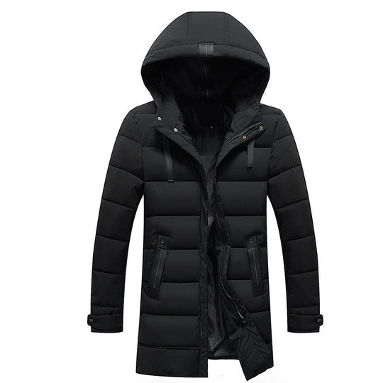 Damen längliche Steppjacke mit Kapuze und praktischen Taschen EB