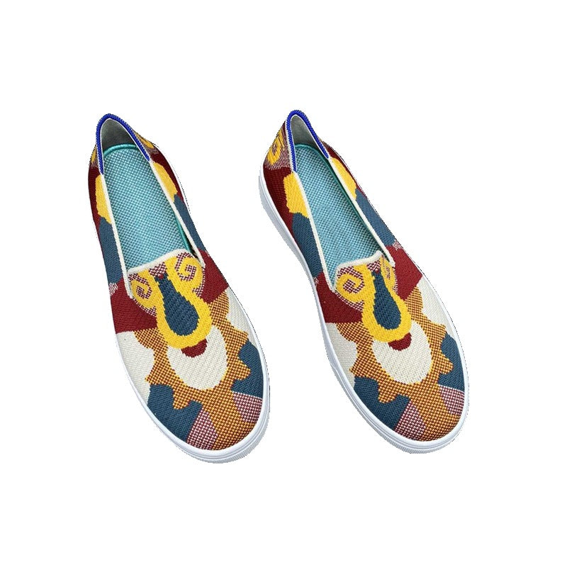 Damen Modische Slip-On Sneakers mit kreativem Muster EB