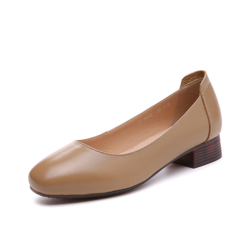Damen Klassische Ballerinas mit elegantem Blockabsatz und komfortabler Sohle EB