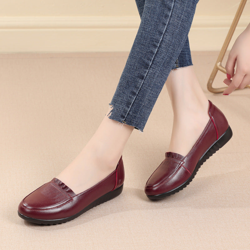 Damen Komfortable Mokassins mit elegantem Rüschendetail EB