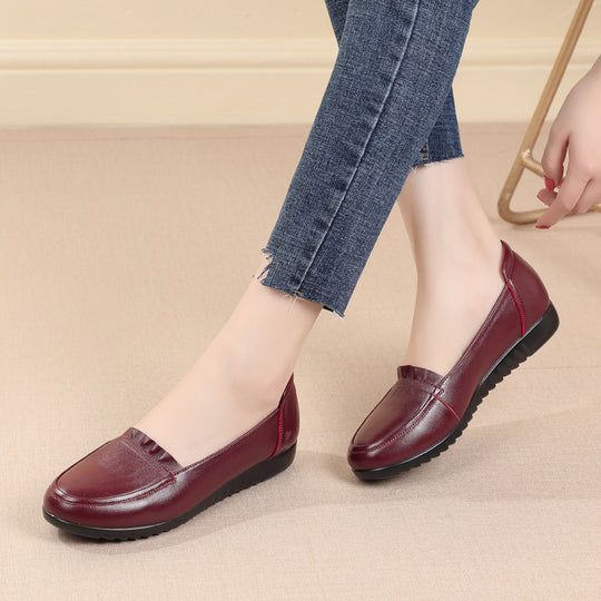Damen Komfortable Mokassins mit elegantem Rüschendetail EB