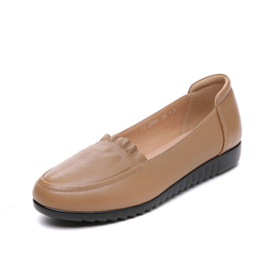 Damen Komfortable Mokassins mit elegantem Rüschendetail EB