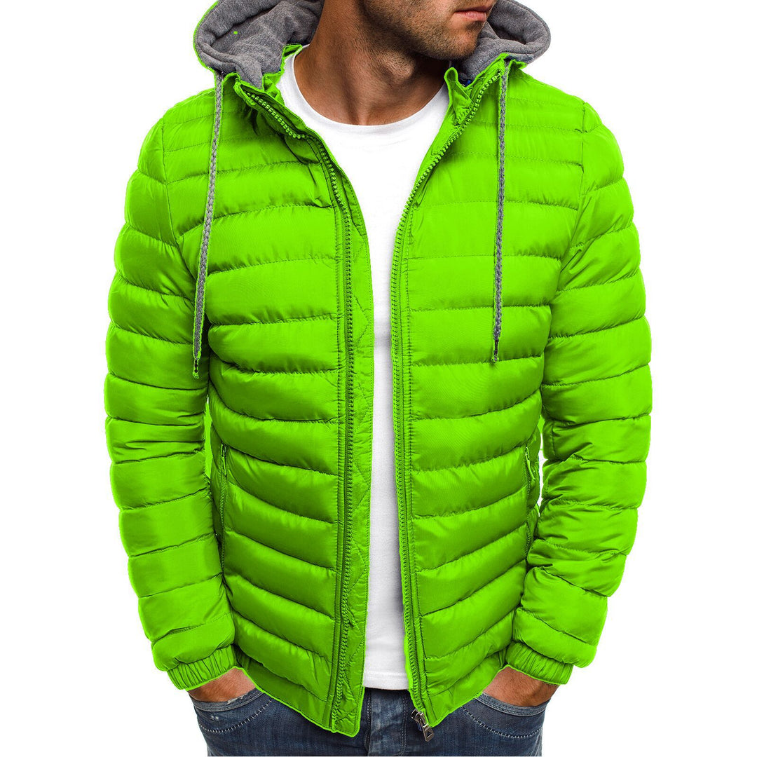 Herren nan gesteppte Kapuzenjacke mit wattierter Thermoisolierung und weichem Fleecefutter EB
