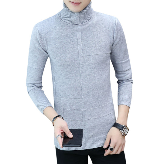 Herren nan feiner Rollkragenpullover aus Feinstrick mit geometrischer Struktur und schmaler Passform EB