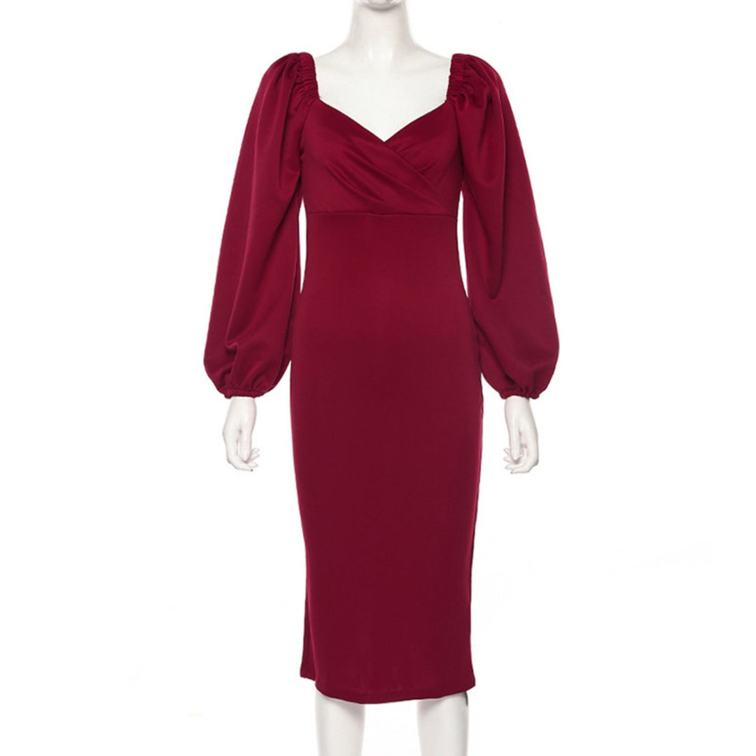 EB | Ein-Wort-Schulter rückenfreies schlankes Kleid