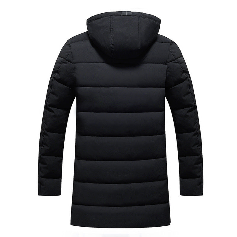 Damen längliche Steppjacke mit Kapuze und praktischen Taschen EB