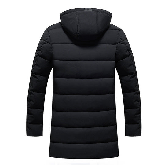 Damen längliche Steppjacke mit Kapuze und praktischen Taschen EB
