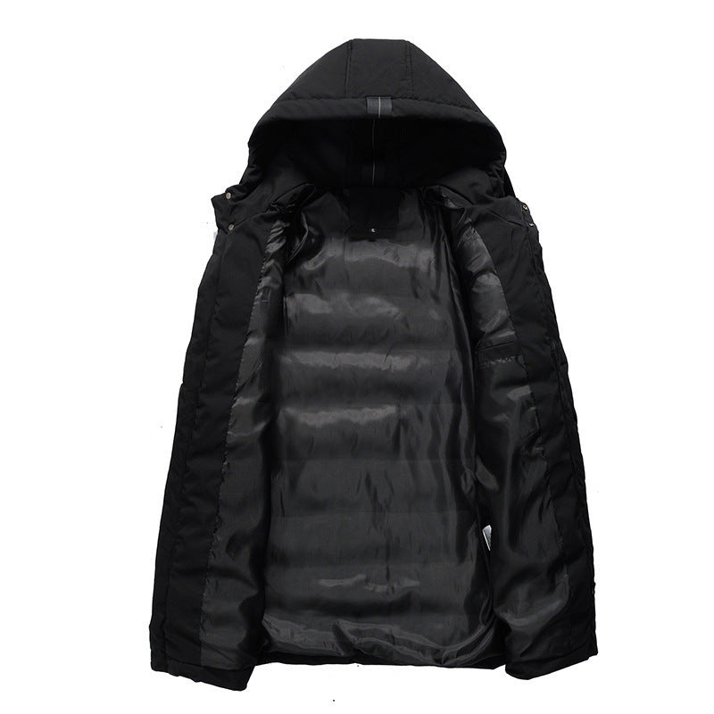Damen längliche Steppjacke mit Kapuze und praktischen Taschen EB