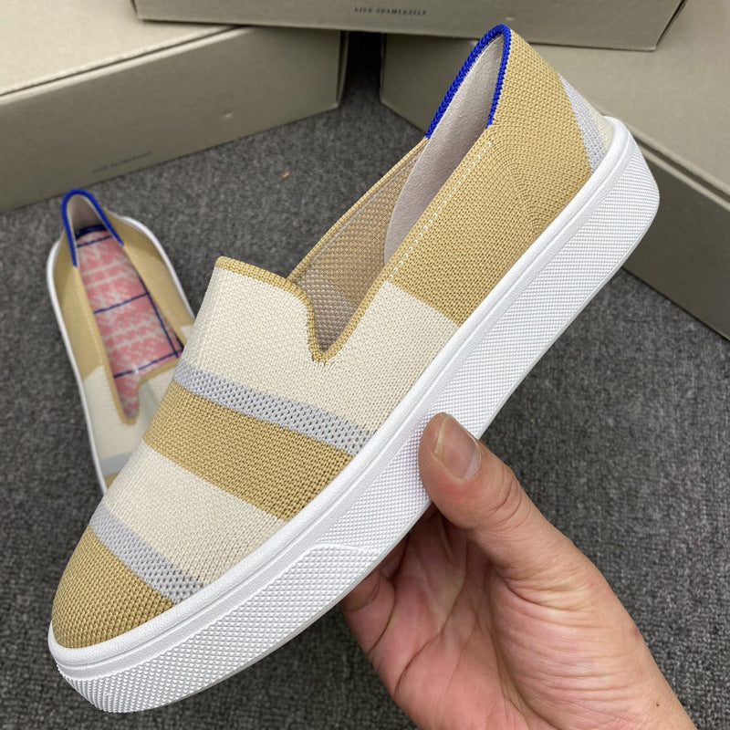 Damen Bequeme Slip-On Freizeitschuhe mit atmungsaktivem Obermaterial EB