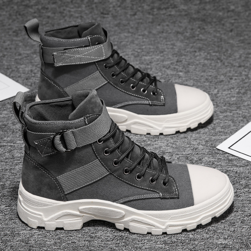 EB | Motorradstiefel Hoher Schaft Verstellbarer Riemen Robuste Gummisohle