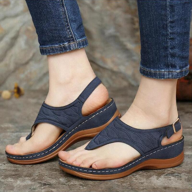 Damen Zehentrenner mit verstellbarem Riemen und ergonomischem Fußbett EB