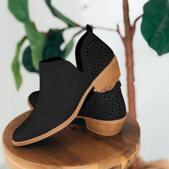Damen Elegante Ankle Boots mit luftiger Lochmuster-Optik EB