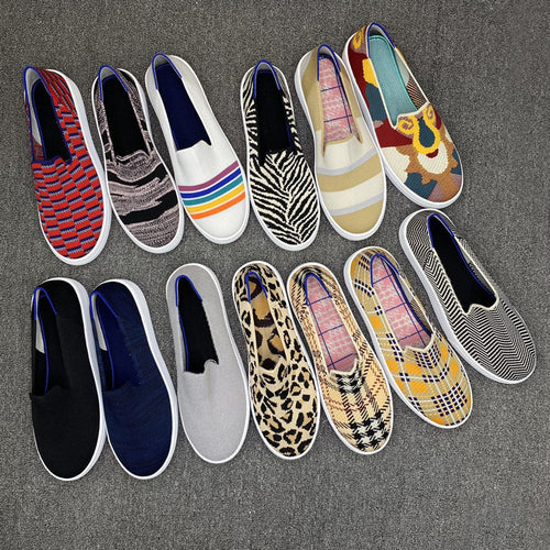 Damen Modische Slip-On Sneakers mit kreativem Muster EB