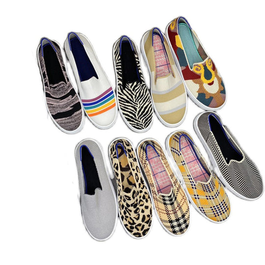 Damen Bequeme Slip-On Freizeitschuhe mit atmungsaktivem Obermaterial EB