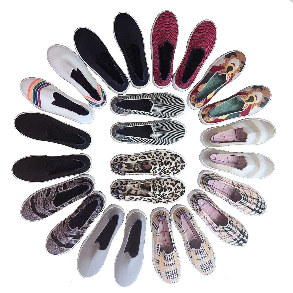 Damen Bequeme Slip-On Freizeitschuhe mit atmungsaktivem Obermaterial EB