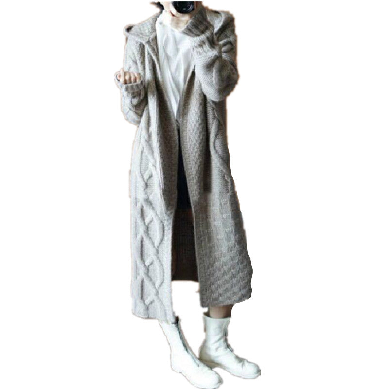 Damen Grobstrickjacke mit Kapuze und großem Komfort EB