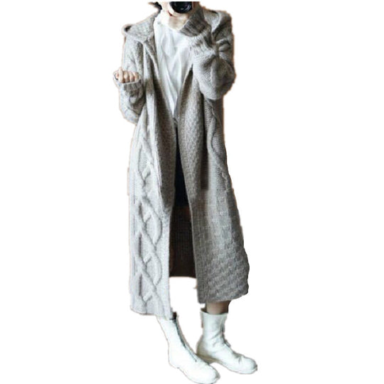 Damen Grobstrickjacke mit Kapuze und großem Komfort EB