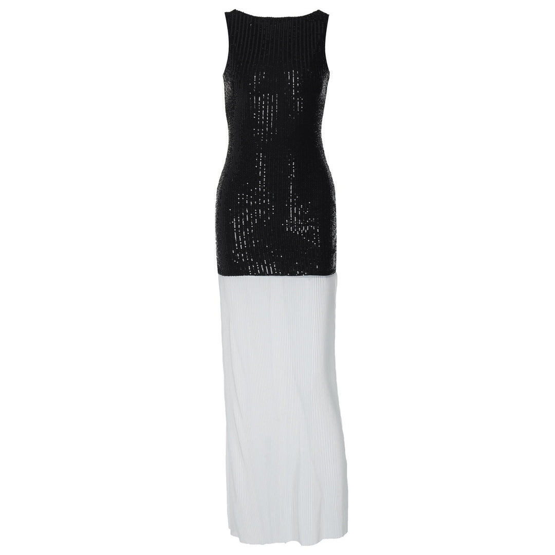 EB | Ärmelloses langes Kleid mit Pailletten und Neckholder