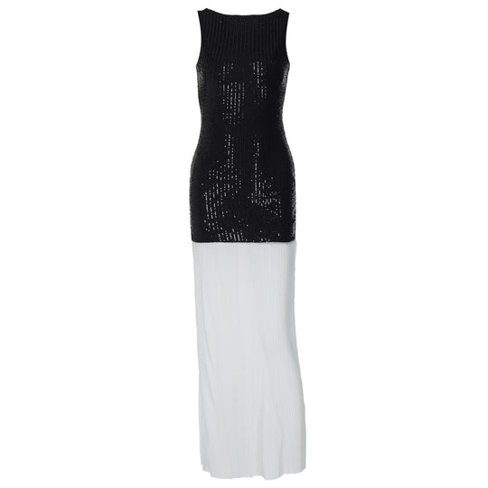 EB | Ärmelloses langes Kleid mit Pailletten und Neckholder