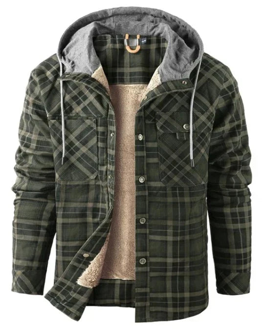 EB | Herren Outdoorjacke kariert mit Isolierung & wasserabweisender Beschichtung