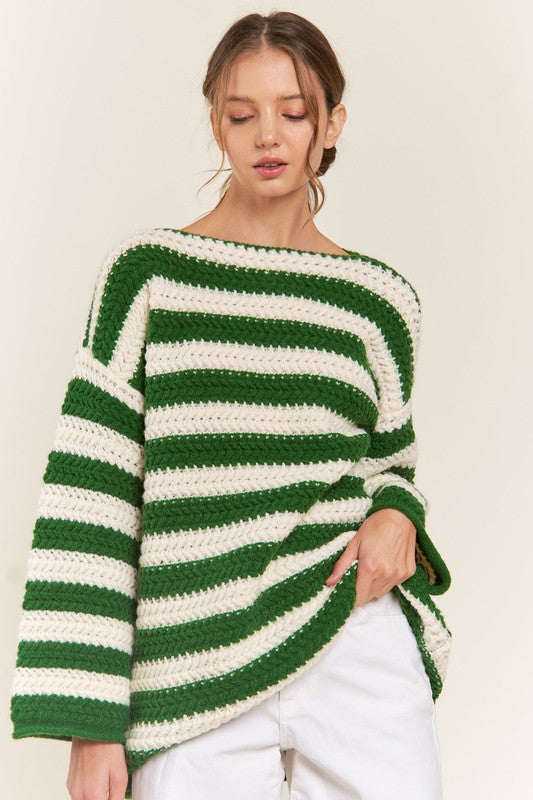 EB | Grün gestreifter Pullover