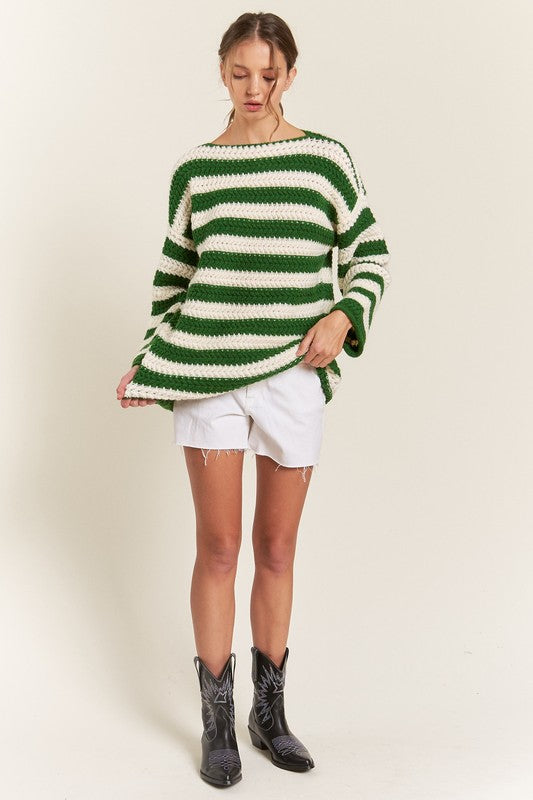 EB | Grün gestreifter Pullover