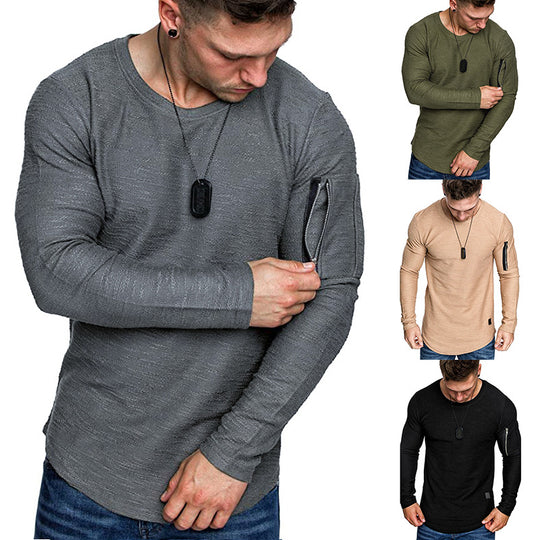 Herren Langarmshirt mit einzigartigem Schnitt und praktischem Reißverschluss EB