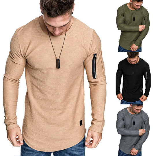 Herren Langarmshirt mit einzigartigem Schnitt und praktischem Reißverschluss EB