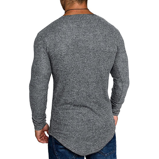 Herren Langarmshirt mit modernem V-Ausschnitt und komfortabler Passform EB