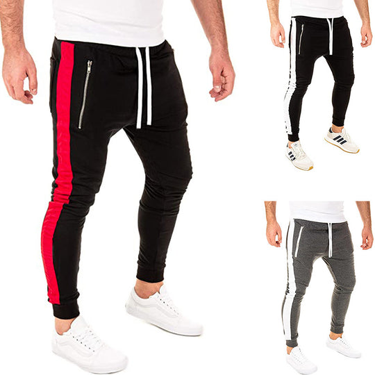 Herren Sportliche Jogginghose mit seitlichen Reißverschlusstaschen und elastischem Bund EB