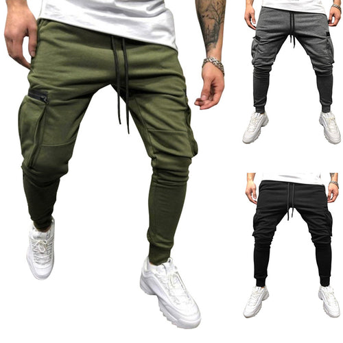 Herren modische Cargohose mit elastischem Bund und praktischen Taschen EB