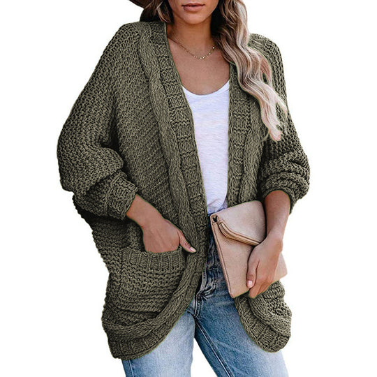 Damen Strickjacke mit lässigem Schnitt und tiefen Taschen EB