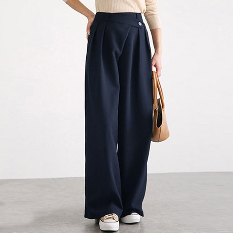 Damen Hochtaillierte weite Hose mit eleganter Faltenteilung EB