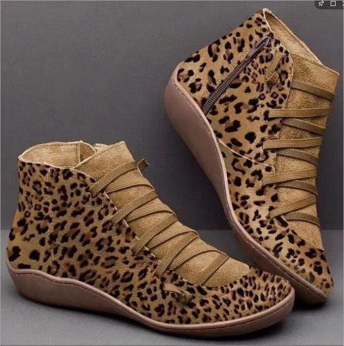 Damen nan knöchelhoher Softleder-Sneakerboot mit seitlichem Reißverschluss elastischer Zierschnürung und ergonomischer Komfortsohle EB