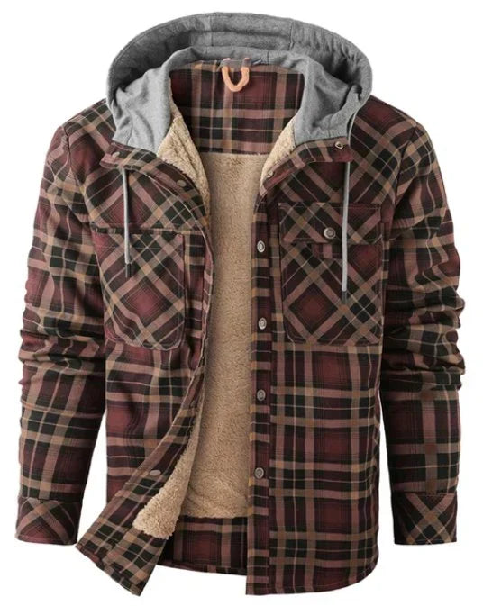 EB | Herren Outdoorjacke kariert mit Isolierung & wasserabweisender Beschichtung