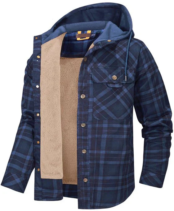 EB | Herren Outdoorjacke kariert mit Isolierung & wasserabweisender Beschichtung