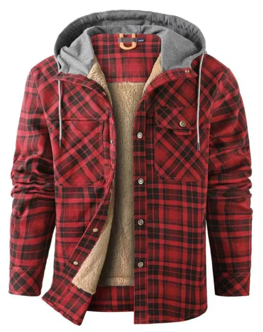 EB | Herren Outdoorjacke kariert mit Isolierung & wasserabweisender Beschichtung