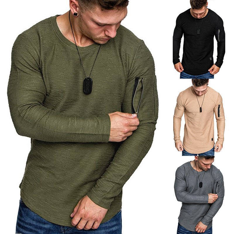 Herren Langarmshirt mit einzigartigem Schnitt und praktischem Reißverschluss EB