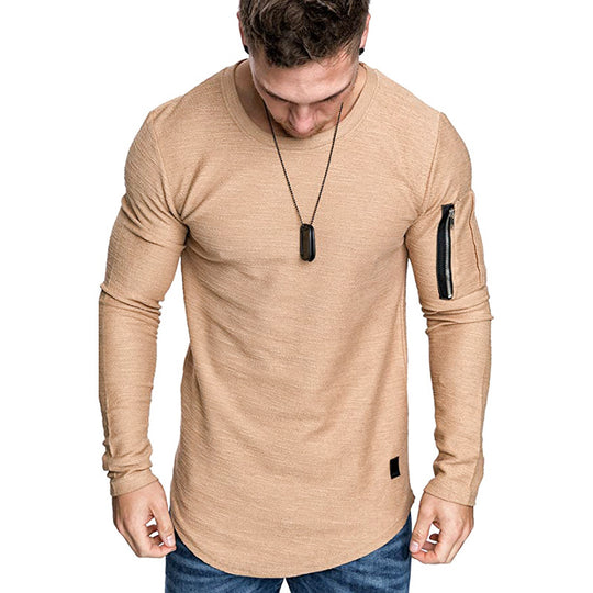Herren Langarmshirt mit einzigartigem Schnitt und praktischem Reißverschluss EB