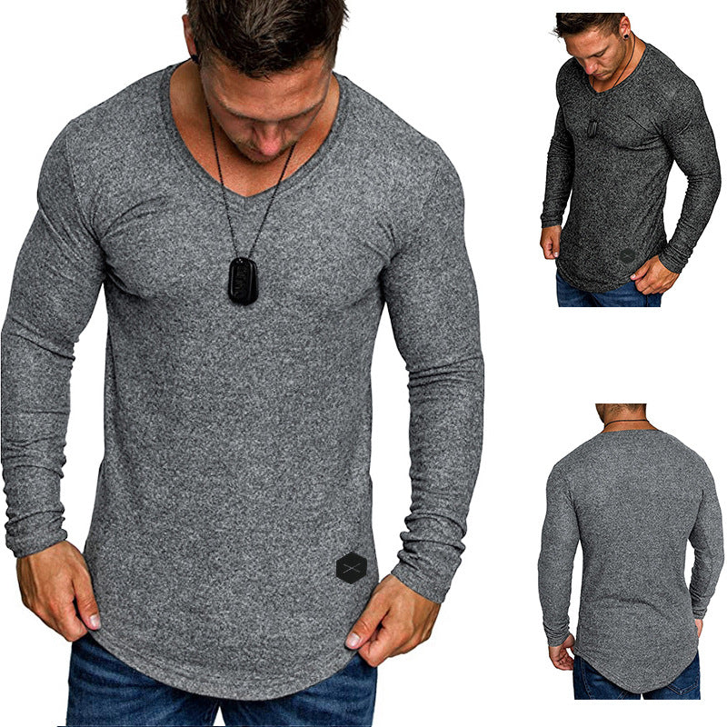 Herren Langarmshirt mit modernem V-Ausschnitt und komfortabler Passform EB